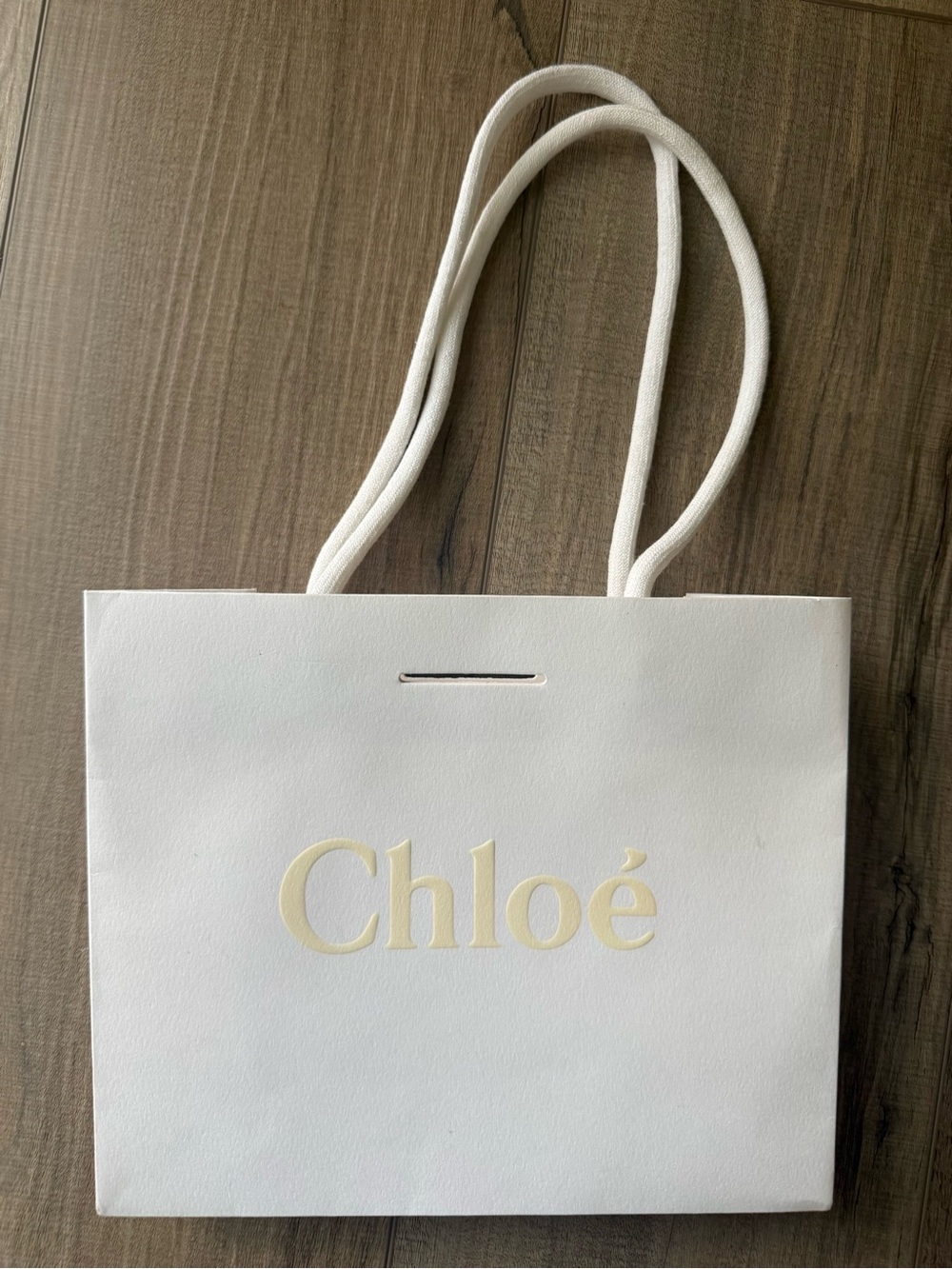 Chloe Small White Shopping Gift Bag